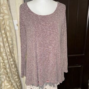 Umgee Maroon Knit Tunic Top